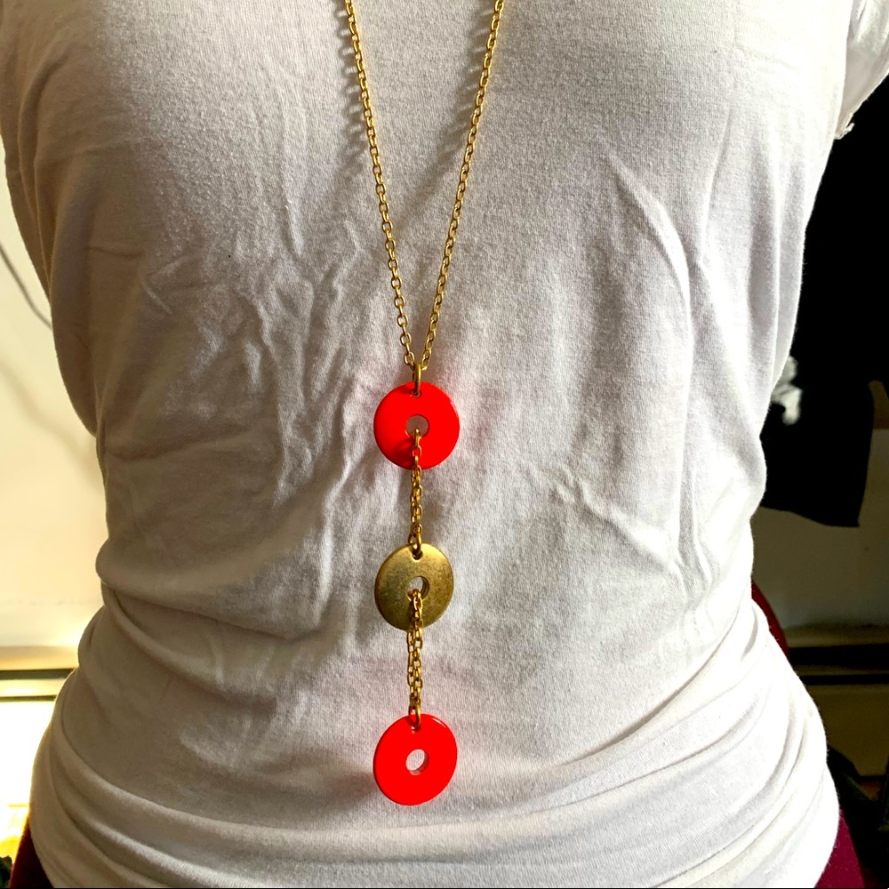 Neon pink 3 drop pendant